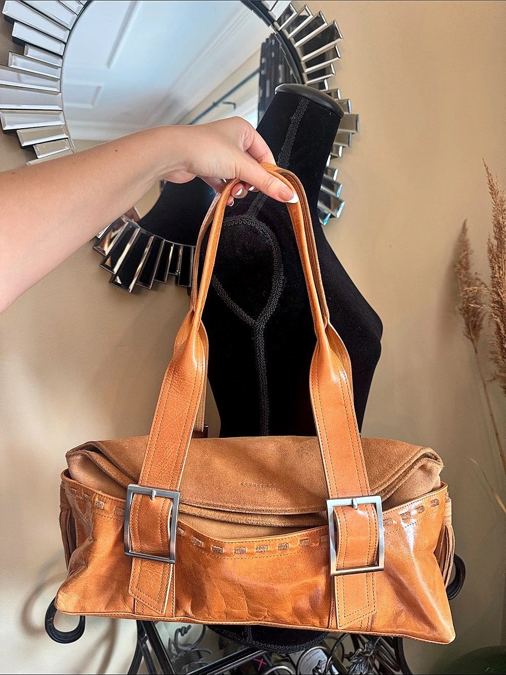 Kenneth Cole Brown Tote Bag Vintage